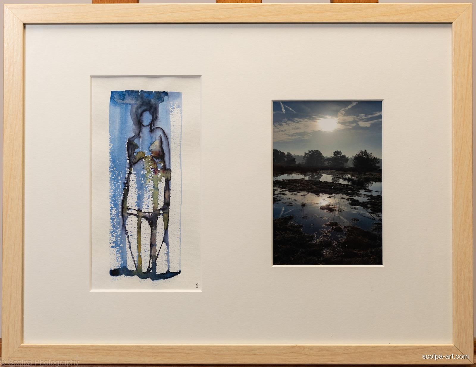 Foto met aquarel