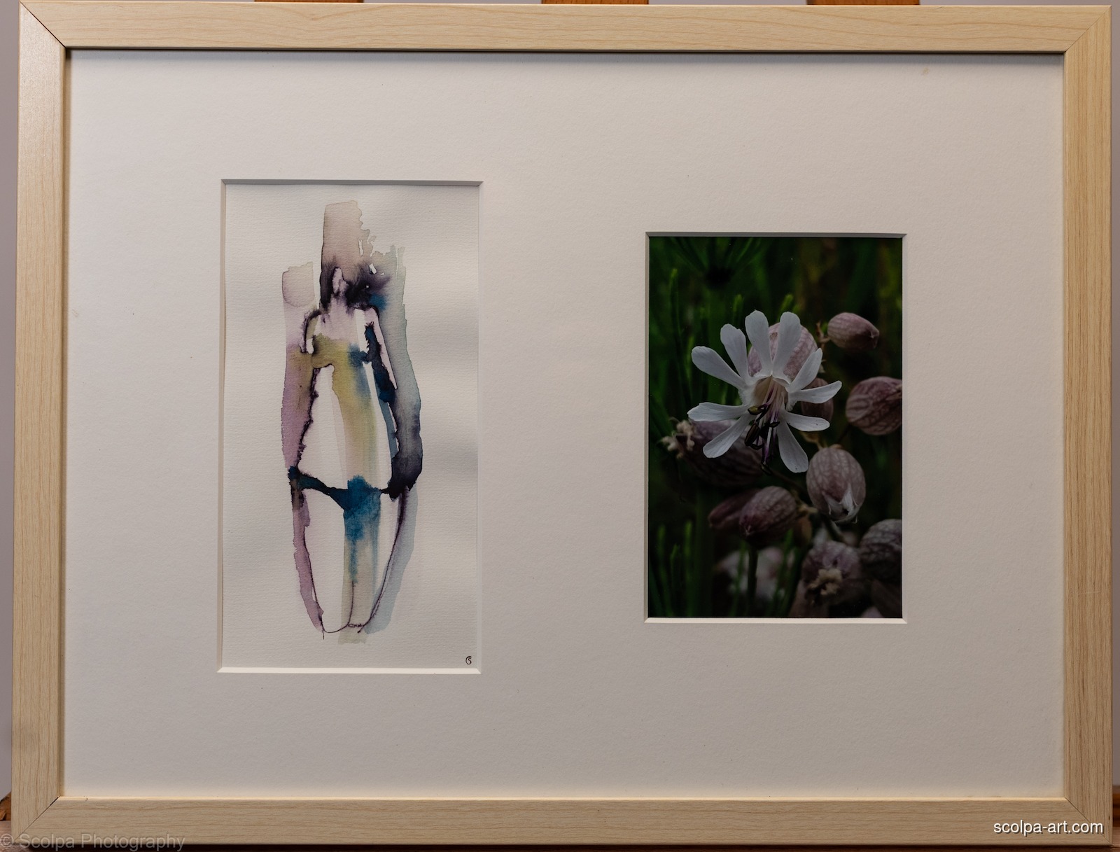 Foto met aquarel